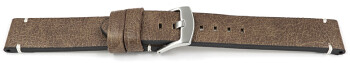 Uhrenarmband Herren braun Vintage Leder ohne Polster 24mm Gold