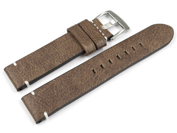 Uhrenarmband Herren braun Vintage Leder ohne Polster 24mm Gold