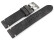 Uhrenarmband Herren schwarz Vintage Leder ohne Polster 20mm Schwarz