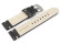Uhrenarmband Herren schwarz Vintage Leder ohne Polster 22mm Gold