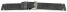 Uhrenarmband Herren schwarz Vintage Leder ohne Polster 24mm Schwarz