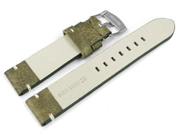 Uhrenarmband Herren grün-braun Vintage Leder ohne Polster 20mm Gold