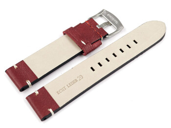 Uhrenarmband Herren altrot Vintage Leder ohne Polster 20mm Gold