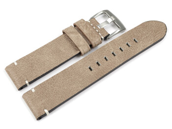 Uhrenarmband Herren hellbraun Vintage Leder ohne Polster 24mm Stahl