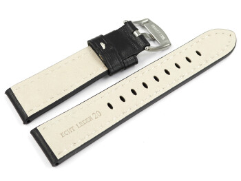 Armband schwarz Miami Leder ohne Polster 26mm Gold