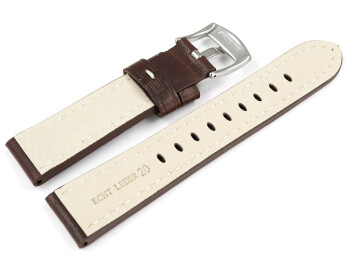 Armband braun Miami Leder ohne Polster 24mm Gold
