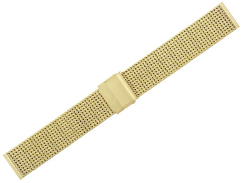 Milanaise Uhrenarmband aus Edelstahl poliert vergoldet 20mm