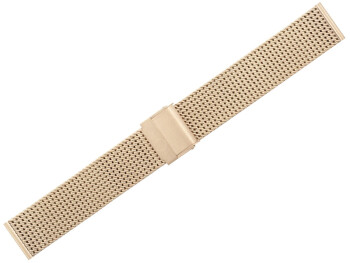 Milanaise Uhrenarmband aus Edelstahl poliert Rosé 14mm
