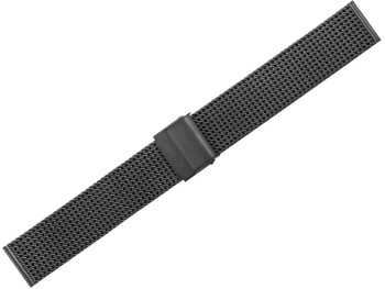 Milanaise Uhrenarmband aus Edelstahl poliert schwarz 18mm