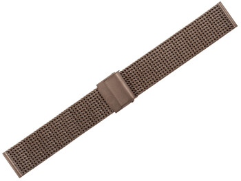 Milanaise Uhrenarmband aus Edelstahl poliert braun 16mm