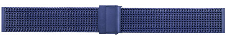 Milanaise Uhrenarmband aus Edelstahl poliert blau 14mm