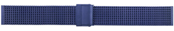 Milanaise Uhrenarmband aus Edelstahl poliert blau 14mm