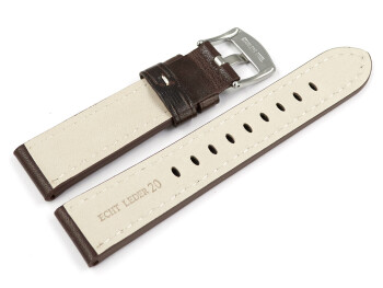 Armband dunkelbraun Miami Leder ohne Polster 26mm Stahl