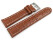 XL Uhrenarmband gepolstert Leder Kroko Prägung hellbraun 18mm 20mm 22mm 24mm 26mm 28mm