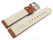 XL Uhrenarmband gepolstert Leder Kroko Prägung hellbraun 18mm 20mm 22mm 24mm 26mm 28mm