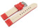 Uhrenarmband rot Veluro Leder ohne Polster 20mm Gold