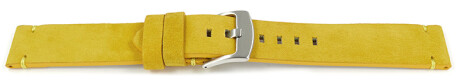 Uhrenarmband gelb Veluro Leder ohne Polster 20mm Gold