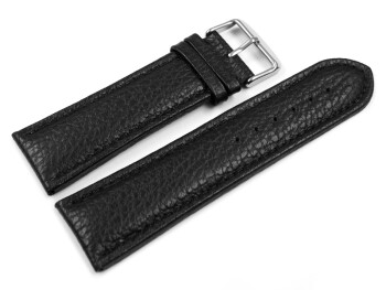 Uhrenarmband - echt Leder - genarbt - schwarz - 26, 28mm