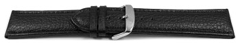 Uhrenarmband echt Leder genarbt schwarz 26mm 28mm