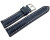 Uhrenband Leder stark gepolstert Kroko navy blau 24mm Schwarz