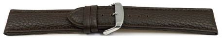Uhrenarmband - echt Leder - genarbt - dunkelbraun - 26, 28mm