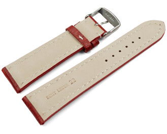Uhrenband Leder stark gepolstert Kroko rot 24mm Gold