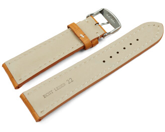 Uhrenband Leder stark gepolstert Kroko orange 18mm Gold