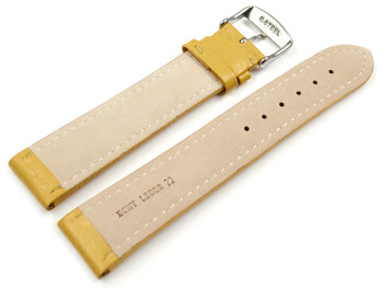 Uhrenarmband echt Leder gepolstert genarbt gelb TiT 26mm Gold