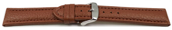 Uhrenarmband echt Leder gepolstert genarbt hellbraun TiT 26mm Stahl