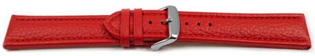 Uhrenarmband echt Leder gepolstert genarbt rot TiT 24mm Schwarz