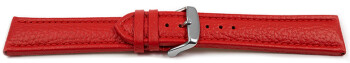 Uhrenarmband echt Leder gepolstert genarbt rot TiT 24mm Schwarz