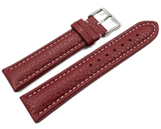 Uhrenarmband echt Leder gepolstert genarbt bordeaux wN 20mm Gold