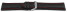 Uhrenarmband echt Leder gepolstert genarbt schwarz roter Naht 22mm Schwarz
