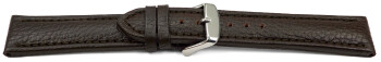 Uhrenarmband echt Leder gepolstert genarbt dunkelbraun TiT 28mm Schwarz