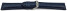 Uhrenarmband echt Leder gepolstert genarbt dunkelblau TiT 20mm Stahl