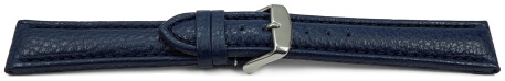Uhrenarmband echt Leder gepolstert genarbt dunkelblau TiT 26mm Schwarz