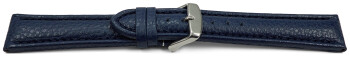 Uhrenarmband echt Leder gepolstert genarbt dunkelblau TiT 26mm Schwarz
