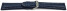 Uhrenarmband echt Leder gepolstert genarbt dunkelblau wN 24mm Stahl