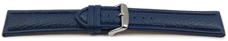 Uhrenarmband echt Leder gepolstert genarbt blau TiT 22mm Stahl