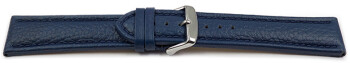 Uhrenarmband echt Leder gepolstert genarbt blau TiT 24mm Schwarz