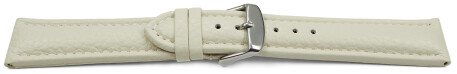 Uhrenarmband echt Leder gepolstert genarbt Creme 18mm Gold
