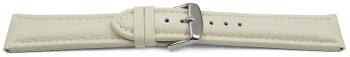 Uhrenarmband echt Leder gepolstert genarbt Creme 18mm Gold