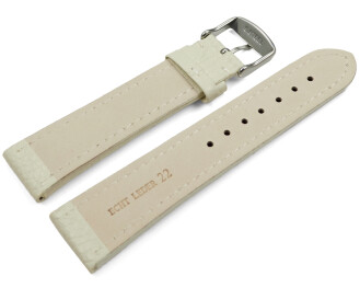 Uhrenarmband echt Leder gepolstert genarbt Creme 18mm Gold