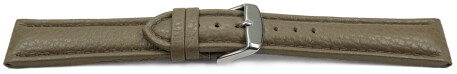 Uhrenarmband echt Leder gepolstert genarbt Taupe TiT 22mm Schwarz