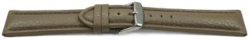 Uhrenarmband echt Leder gepolstert genarbt Taupe TiT 26mm Gold