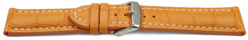 Schnellwechsel Uhrenband Leder stark gepolstert Kroko orange 18mm 20mm 22mm 24mm