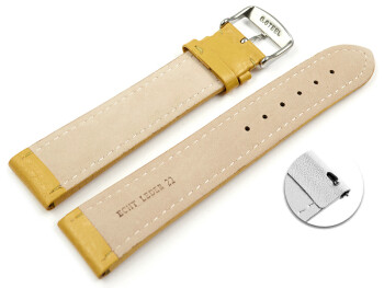 Schnellwechsel Uhrenband Leder gepolstert genarbt gelb...