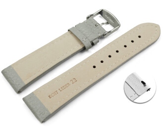 Schnellwechsel Uhrenband Leder gepolstert genarbt hellgrau 18mm 20mm 22mm 24mm 26mm 28mm