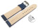 Schnellwechsel Uhrenband Leder gepolstert genarbt blau 22mm Gold