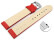 Schnellwechsel Uhrenband Leder gepolstert genarbt rot 18mm Gold